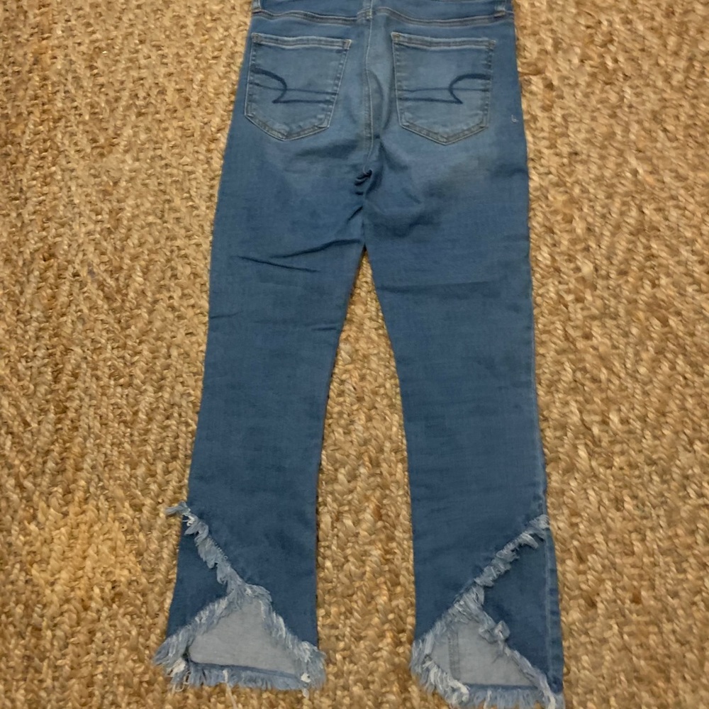 American Eagle Jeans with Criss Cross Hem Detail